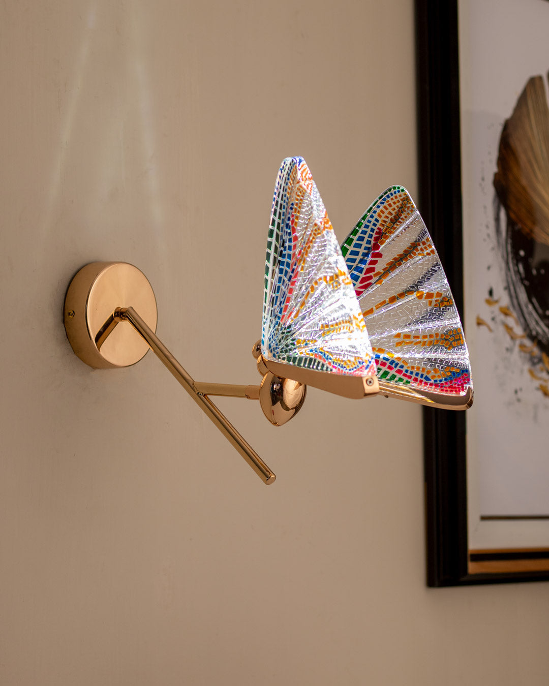Butterfly Glass Wall Light